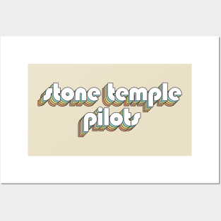 Stone Temple Pilots - Retro Rainbow Typography Faded Style Posters and Art